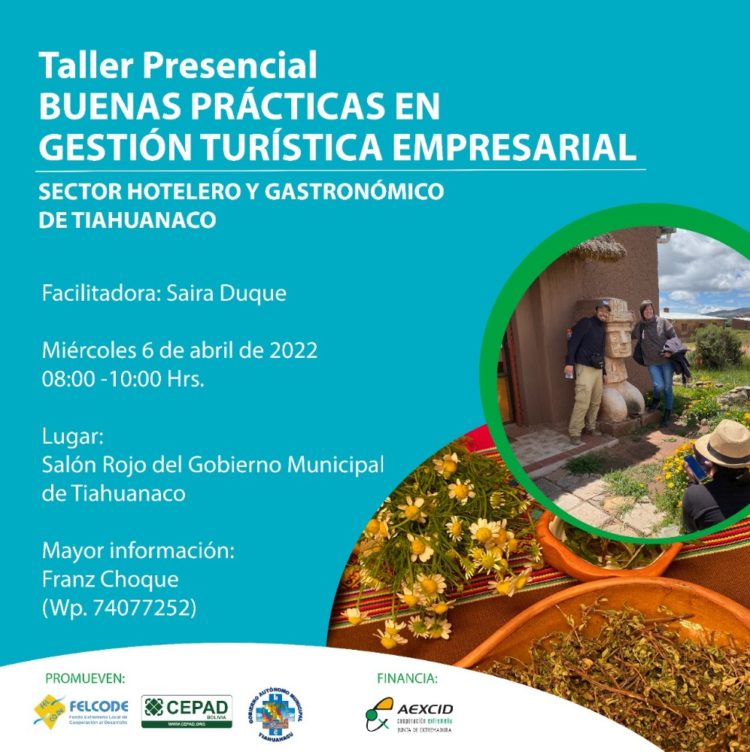Sector hotelero y gastronómico de Tiahuanaco se capacita en Mejores Prácticas Turísticas empresariales