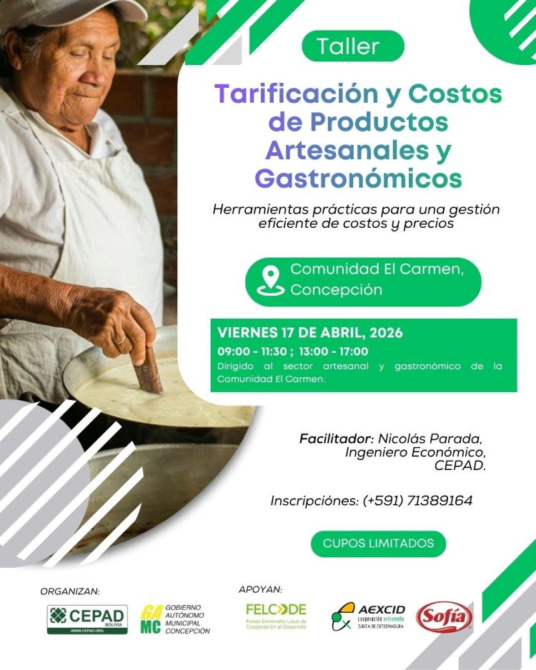 Sector Artesanal y Gastronómico de la Comunidad El Carmen se capacitarán en gestión de costos y fijación de precios