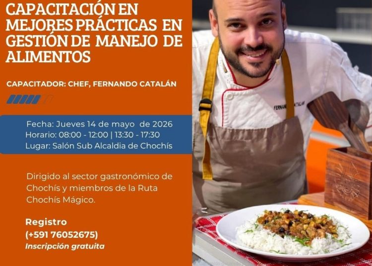 Chochís realizará capacitación en gestión y manejo de alimentos para el sector gastronómico